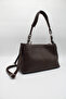Women's Brown Knitted Strap Lined Zipper Closure Crossbody Hand, Arm and Shoulder Bag - 7