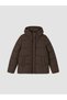 Vizyon New Season Brown Hooded Women's Puffer Coat - 6