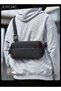 Men's Trendy Casual Large Capacity Chest Bag Water Repellent Crossbody Shoulder Bag for Business Travel Outdoor Cycling Black