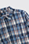 Boy's Plaid Patterned Blue Shirt - 3