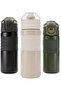 Steel Flask 450 ml with Straw and Locking Lid Black