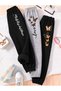 Girl's 3-Pack Love-Butterflies Printed 2-Yarn Ruffled Sweatpants (Black-Grey-Black)