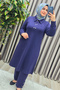 Women's Clothing Plus Size Collar and Side Snap Button Pants Set - 6