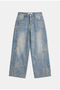 Women's Blue Baggy Fit T11T Special Patterned Fabric Design Denim Jeans - 6