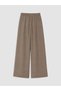 Vizyon New Season Khaki Women's Wide Leg Pants with Elastic Waist - 6