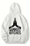 Unisex Oversize Namaste Bitches Hoodie (White)