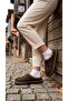 Women's Brown Fur Lined Suede Textured House Slippers 3 cm Bynduggmtf01 - 2