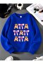 3-Ply Combed Cotton Ribbon Printed Unisex Children's Crewneck Sweatshirt Qa1