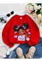 3 Yarn Combed Cotton Girls Printed Unisex Children's Crewneck Sweat Qa6