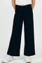 Girl's Pants with Stone Accessories and Elastic Waist, Ages 7-12, Black - 2