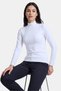 White Women's Half Turtleneck Long Sleeve Body/Blouse - 6