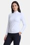 2-White Women's Half Turtleneck Long Sleeve Body/Blouse - Pack of 2 - 4