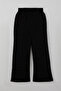 Girl's Pants with Stone Accessories and Elastic Waist, Ages 8-14, Black - 4