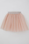 Girl's Tutu Skirt with Glitter and Elastic Waist, Ages 5-10, Powder - 3