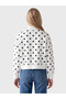 Özmarka New Season Ecru Polka Dot Oversize Women's Thick Sweatshirt - 4
