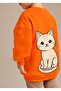 3 Yarn Combed Cotton Cat Printed Unisex Children's Crewneck Sweat Qs3