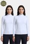 2-White Women's Half Turtleneck Long Sleeve Body/Blouse - Pack of 2