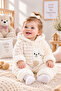 Baby Plush Hooded Rabbit Patterned Zippered Welsoft Winter Jumpsuit - 2