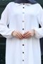 Hijab Double Set White Shirt Collar Front Snap Fasteners Elastic Cuffs Aerobin - 6