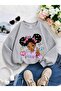 3 Yarn Combed Cotton Girls Printed Unisex Children's Crewneck Sweat Qa6