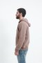 Men's 3 Thread Threaded Winter Combed Cotton Hooded Sweatshirt with Side Pockets, Soft Puff Fabric, Brown - 6