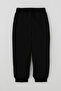 Boy's Sweatpants with Embroidery Detail, Pockets and Lacing Accessories, 2-6 Years Old, Black - 2