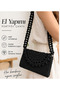 Handmade Knitted Portfolio Bag, Stylish Women's Bag with Shoulder & Hand Straps and Magnetic Closure