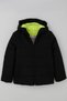 Girl's Coat with Fleece Inside and Zipper with Hood, 6-9 Years Old, Black
