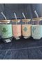 Glass with Straw, Heat-Resistant Bamboo Lid, 550ml Glass Cup, Soft Drink Cup, Cactus Patterned - 5