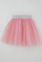 Girl's Tutu Skirt with Glitter and Elastic Waist, 5-10 Years Old, Pink - 3