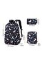 3-Piece Unicorn Printed Backpack Set Black/White/Blue - 6