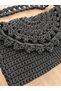 Handmade Knitted Portfolio Bag, Stylish Women's Bag with Shoulder & Hand Straps and Magnetic Closure - 3