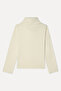 Women's Ecru Loose Fit High Neck Sweatshirt - 2