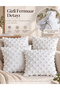 Chenille Fabric Cream Color Hidden Zipper Cushion Cover Set 4 Pieces (41 X 41 cm) - 2