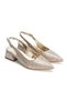 Women's Thick Heeled Glittery Evening Dress Shoes and Bag Set - 2