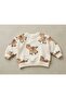 Horse Unisex Kids Beige Patterned School Sweatshirt and Sweatpants Set - 5