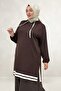 68098 Plus Size Modal Tunic with Stripe Detail - Brown - 3