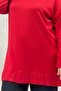 58173 Plus Size Modal Tunic with Fringe Detail - Red - 2