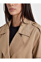 Jacket Collar Belted Women's Trench Coat - 3