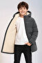Boys' Winter Hooded Lined Water Repellent Windproof Comfortable Trendy Winter Coat