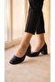 Arianna Women's Black Genuine Leather Lined Thick Heeled Shoes - 2