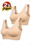 Supported Sports Bra with Push up Pads, Seamless Bustier, 2 Pieces, Nude