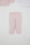 Baby Girl Bodysuit 3-Piece Set with Bow Embroidery, 4 Months - 1 Year, Pink - 5