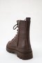 Women's Lace-Up Zippered Thick Sole Casual Boots Brown - 3