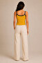 Women's Thin Straps Contrast Ribbed U-Neck Ribbed Crop Tank Top - 5