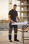 Phosphor Color and Knee Detail Gabardine Work Trousers with Bellows Pockets - 5
