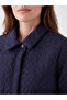 Shirt Collar Patterned Women's Coat - 3