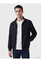 Özmarka New Season Black Standard Fit Stand Collar Men's Coat - 2