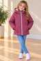 Female Children's Flowered Water and Wind Proof Hooded Coat