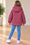Female Children's Flowered Water and Wind Proof Hooded Coat - 4